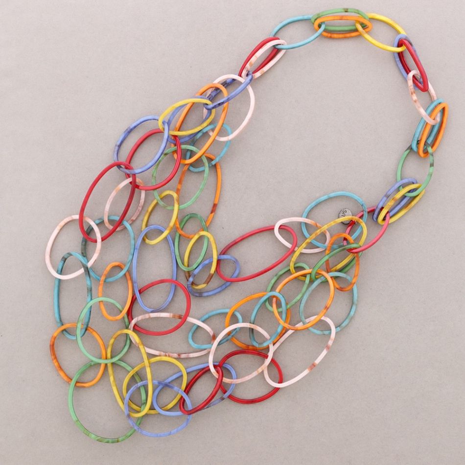 COLLAR LARGO MULTI ESLABONES RESINA