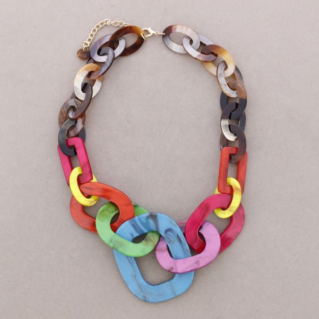 LONG NECKLACE RESIN CHAIN