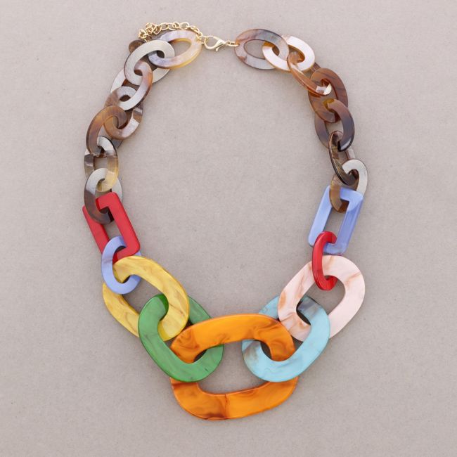 LONG NECKLACE RESIN CHAIN