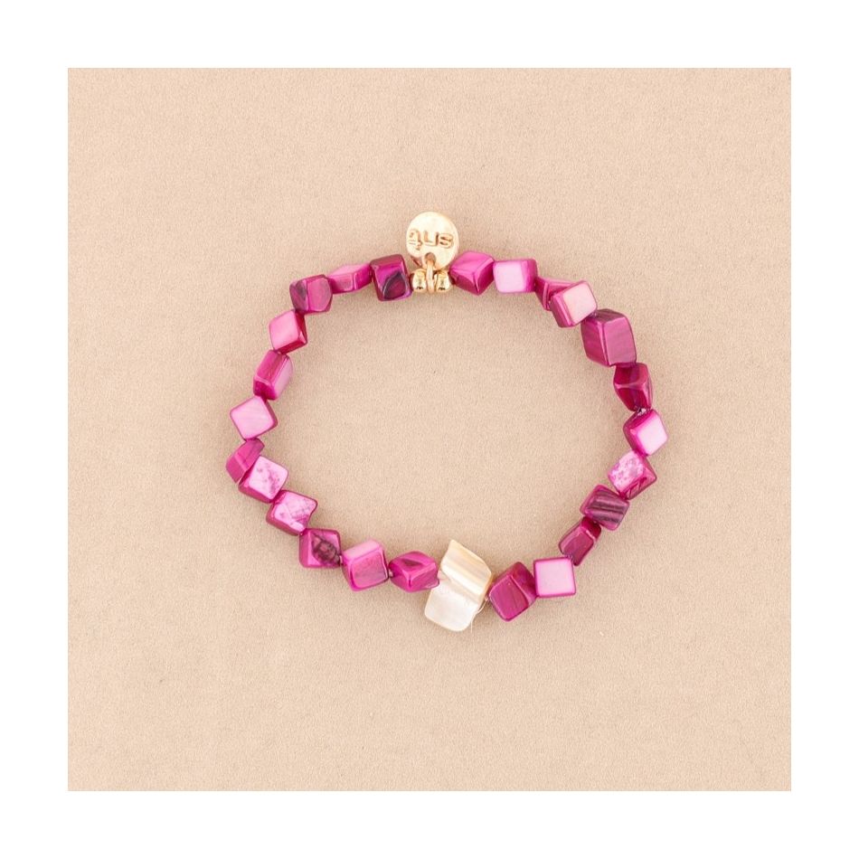 ELASTIC BRACELET WITH NACRE BEADS