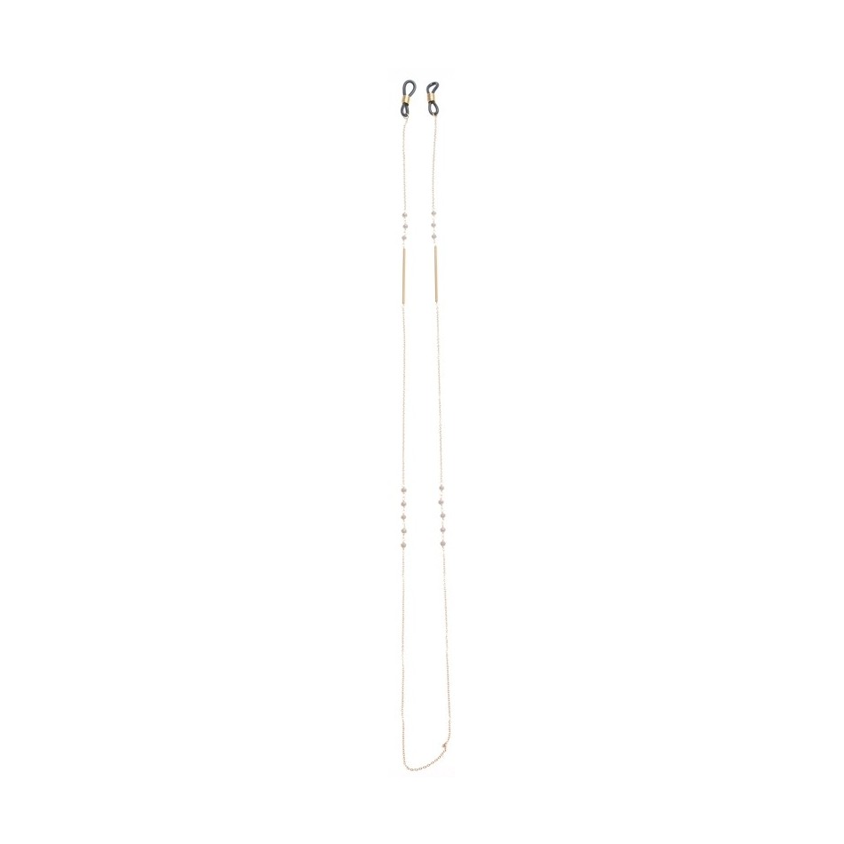 STEEL NECKLACE HANGS GLASSES FACETED CRYSTALS