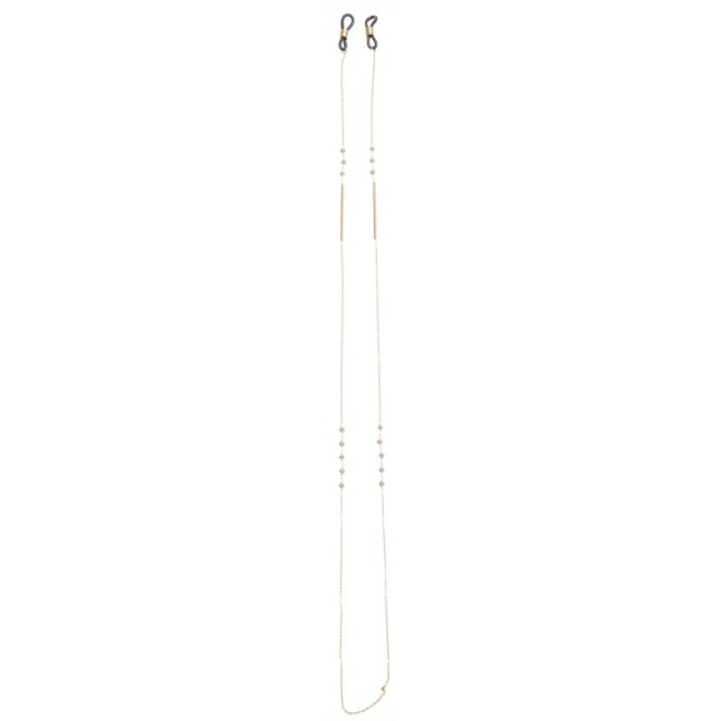 STEEL NECKLACE HANGS GLASSES FACETED CRYSTALS