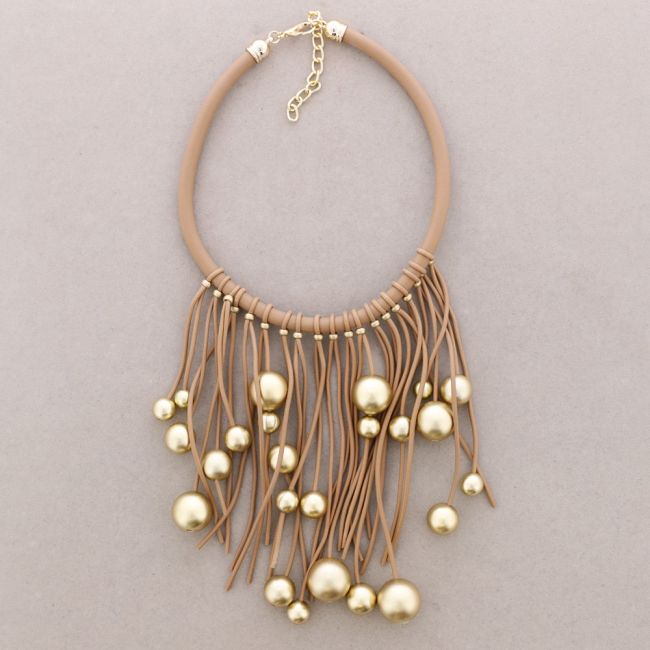 RUBBER BALL FRINGE CHOKER
