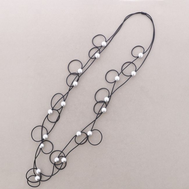 COLLAR LARGO GOMA DOBLE CÍRCULOS