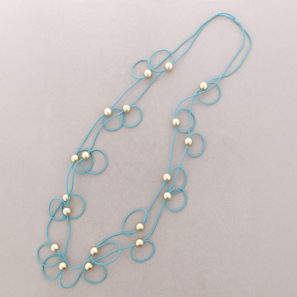 COLLAR LARGO GOMA DOBLE CÍRCULOS