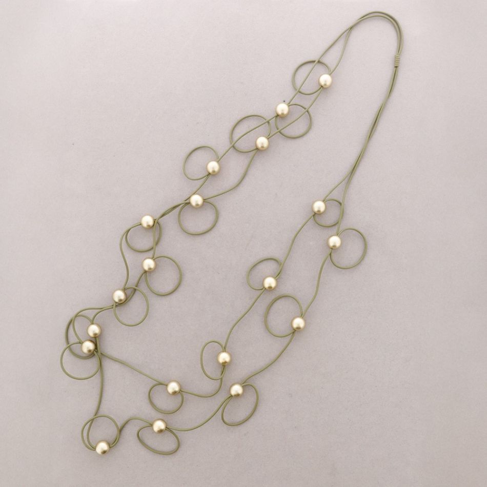 COLLAR LARGO GOMA DOBLE CÍRCULOS