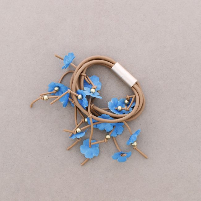 PULSERA GOMA MULTI TIRAS FLORES