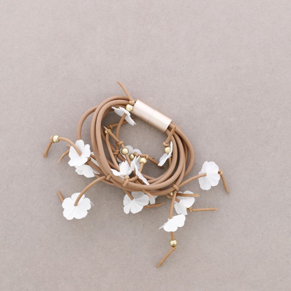 PULSERA GOMA MULTI TIRAS FLORES