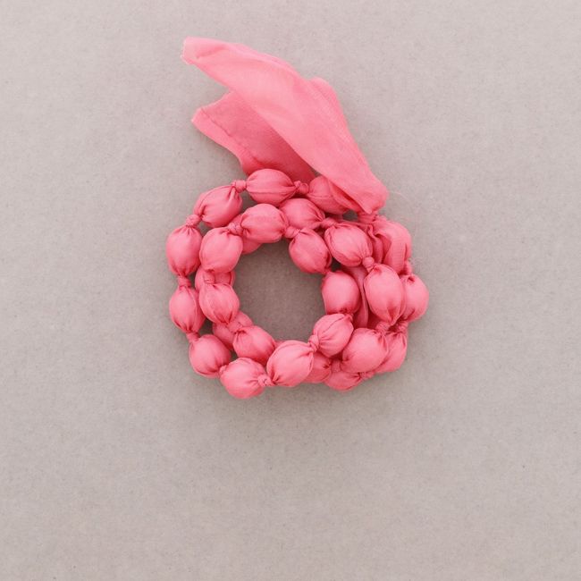 TRIPLE BALL BRACELET COVERED WITH FABRIC
