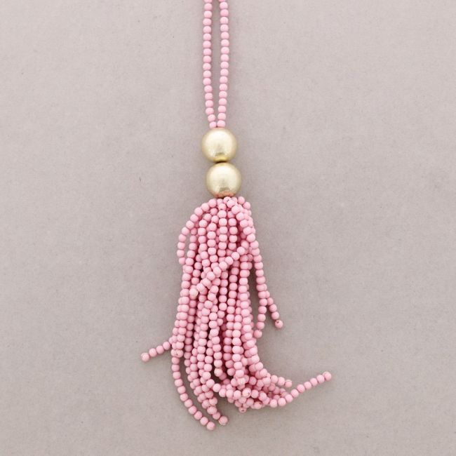 COLLAR LARGO COLGANTE FLEXIBLE CUENTAS RESINA