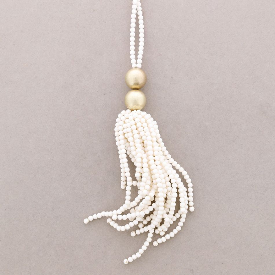 COLLAR LARGO COLGANTE FLEXIBLE CUENTAS RESINA