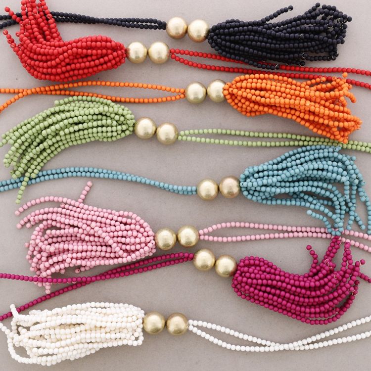 COLLAR LARGO COLGANTE FLEXIBLE CUENTAS RESINA 2