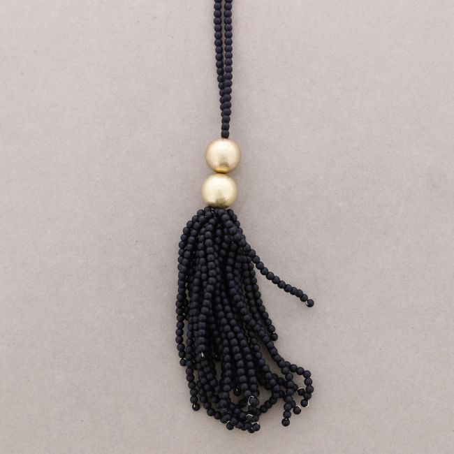 COLLAR LARGO COLGANTE FLEXIBLE CUENTAS RESINA
