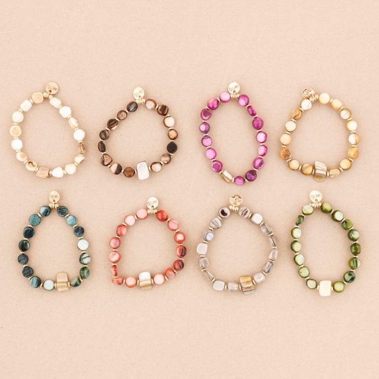 PULSERA ELÁSTICA CUENTAS  NÁCAR 2
