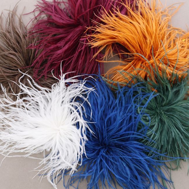 OSTRICH FEATHER BROOCH 10-15CM