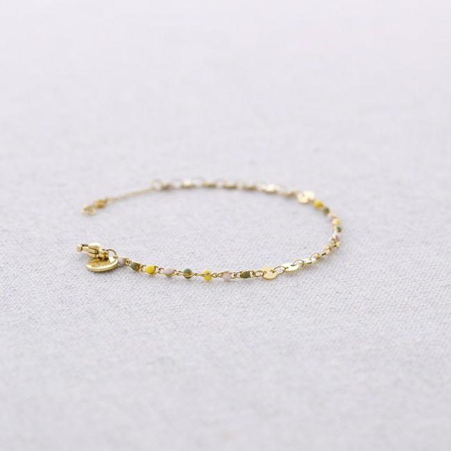 PULSERA ACERO ESMALTE CHAPITAS