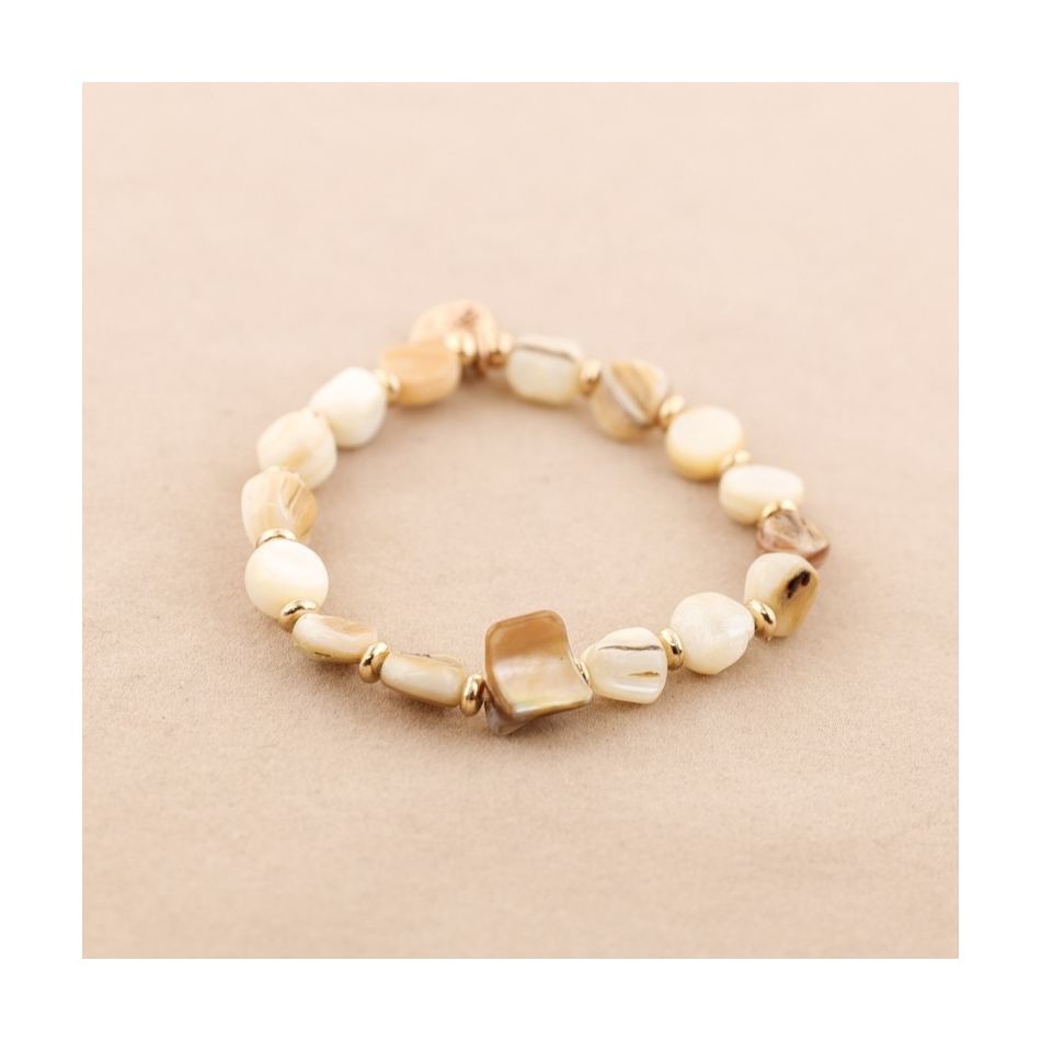 ELASTIC BRACELET WITH NACRE BEADS