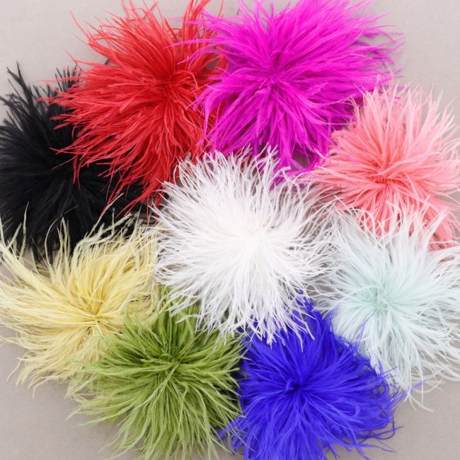 OSTRICH FEATHER BROOCH 8-10 CM