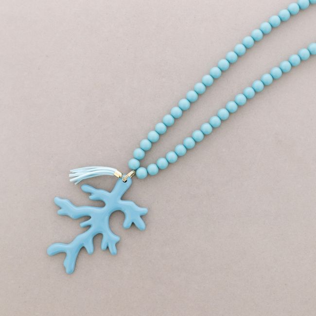 LONG CORAL NECKLACE PENDANT. RESIN