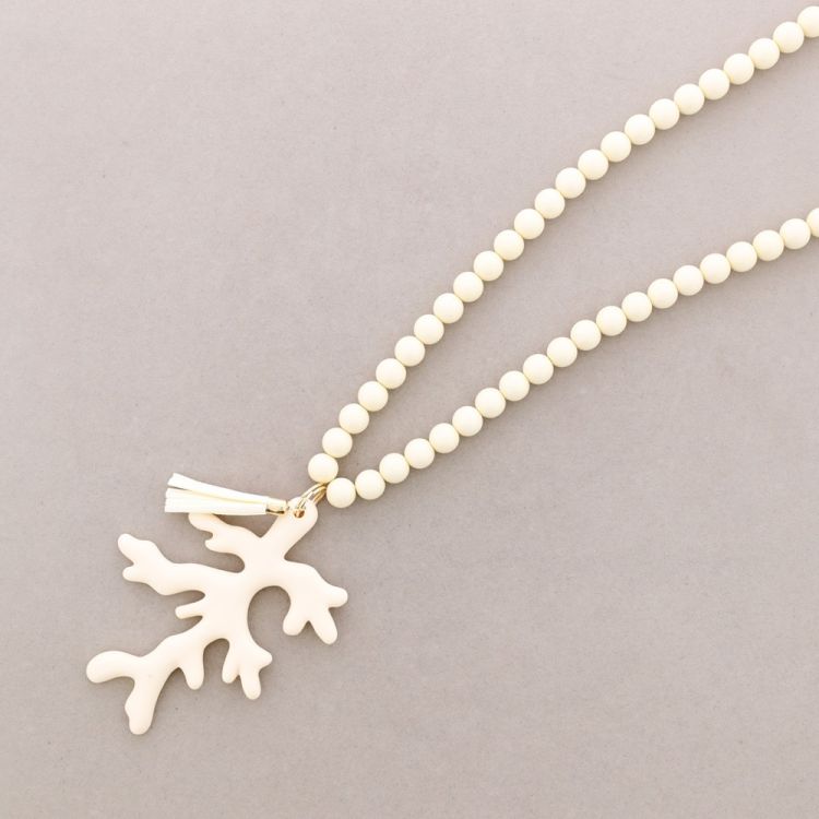 LONG CORAL NECKLACE PENDANT. RESIN