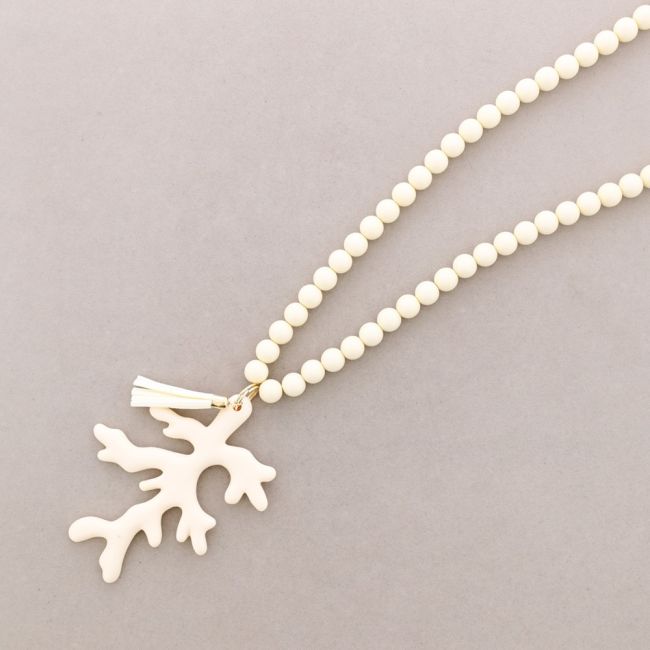 LONG CORAL NECKLACE PENDANT. RESIN