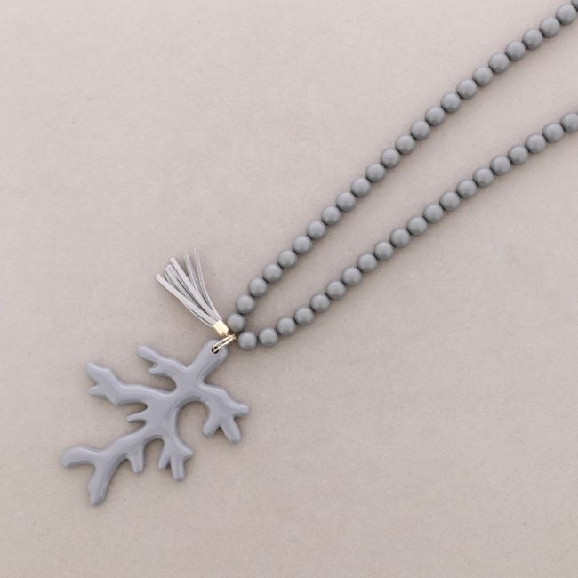 LONG CORAL NECKLACE PENDANT. RESIN