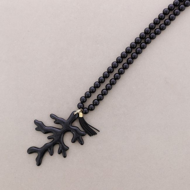 LONG CORAL NECKLACE PENDANT. RESIN