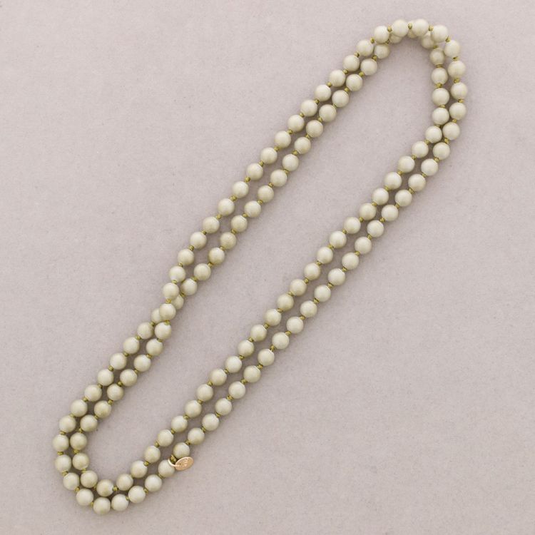 COLLAR LARGO NUDO CUENTAS BOLAS IMITACIÓN PIEDRAS LAVA 8MM 120CM