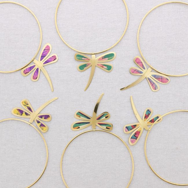 GARGANTILLA ACERO AJUSTABLE LIBÉLULA DIBUJO