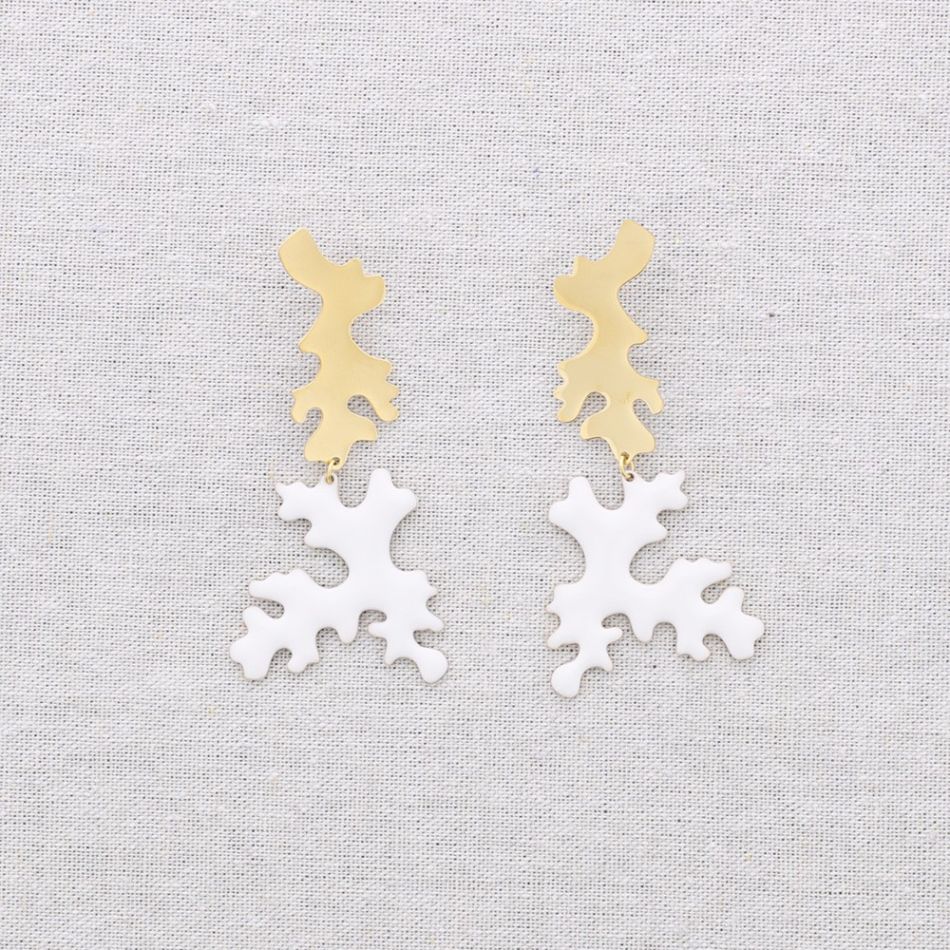 PENDIENTES ACERO CORAL ESMALTE