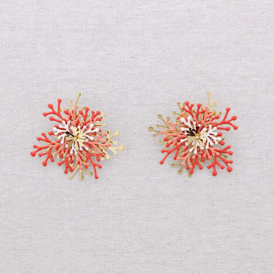 PENDIENTES ACERO CORAL ESMALTE