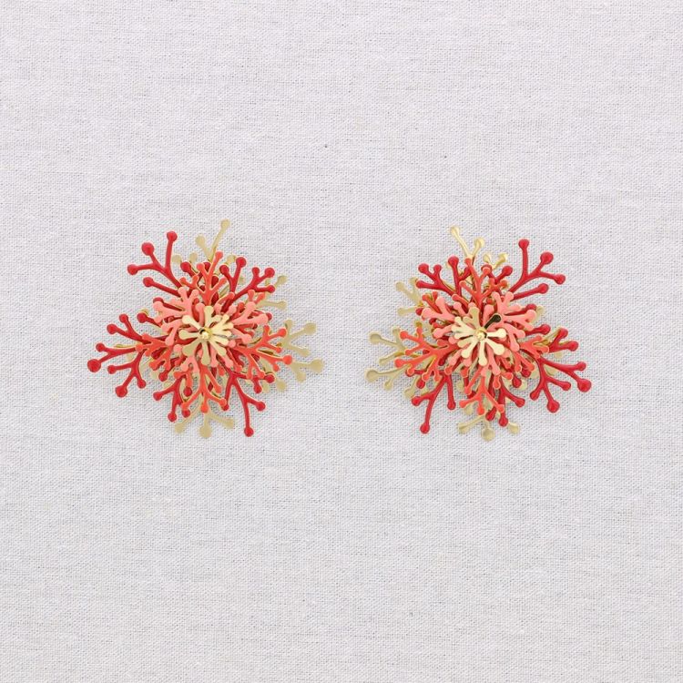 PENDIENTES ACERO CORAL ESMALTE 2