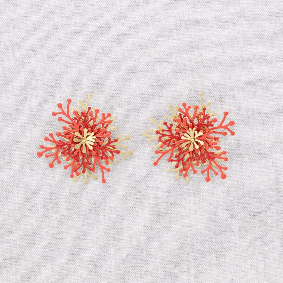 PENDIENTES ACERO CORAL ESMALTE