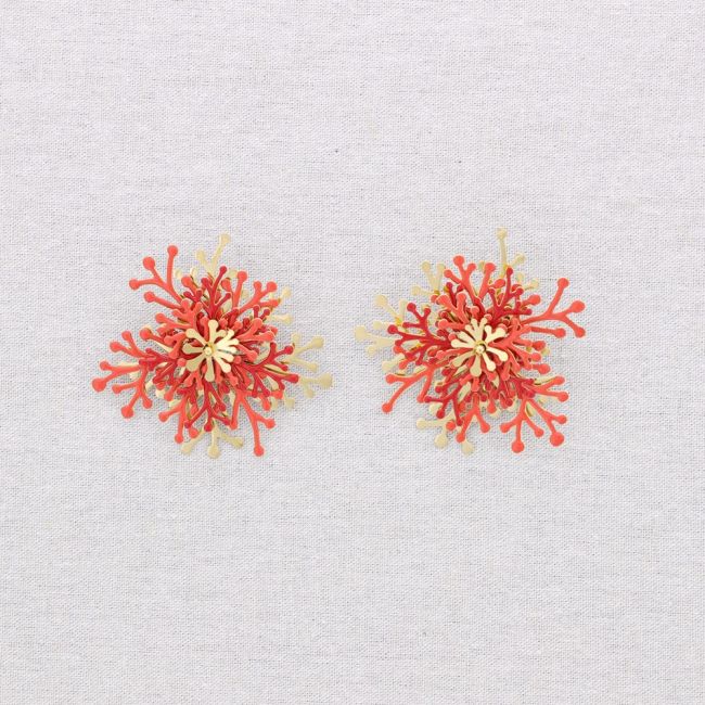 PENDIENTES ACERO CORAL ESMALTE