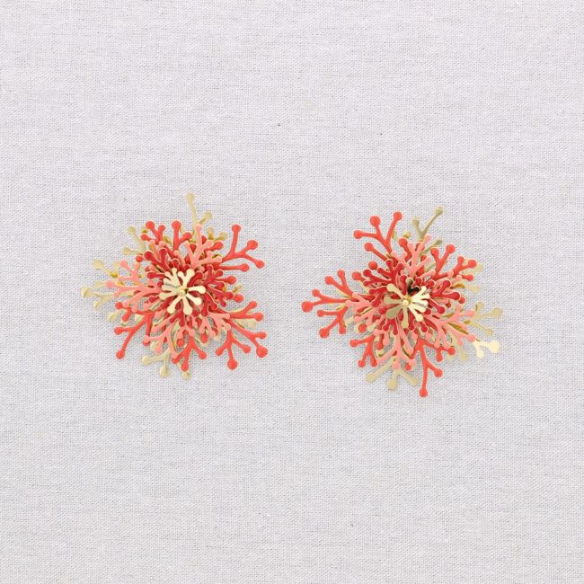 PENDIENTES ACERO CORAL ESMALTE