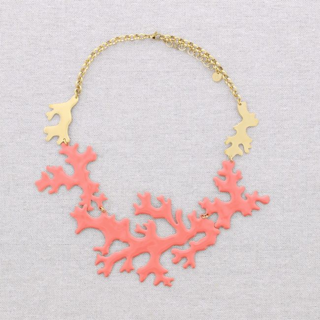 NECKLACE STEEL CORALS ENAMEL