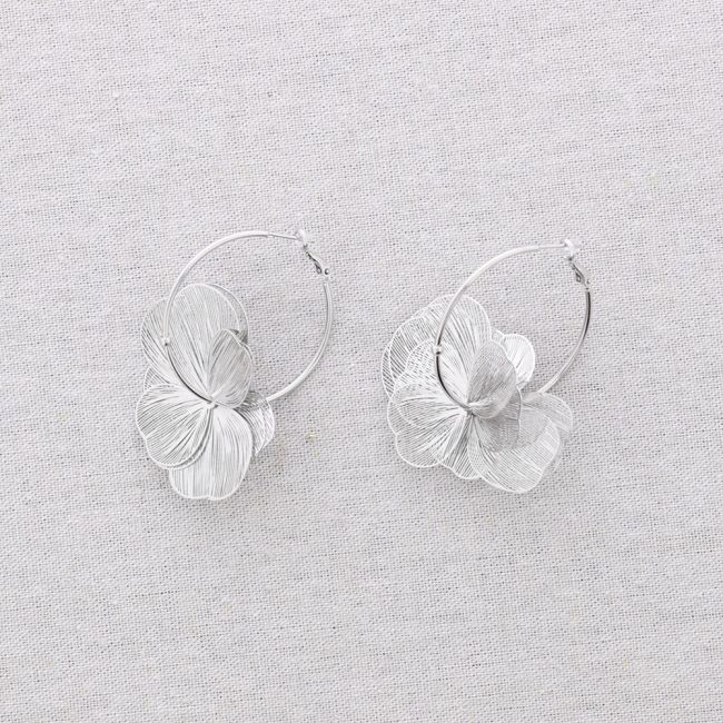 PENDIENTES ACERO ARO PÉTALOS FILIGRANA