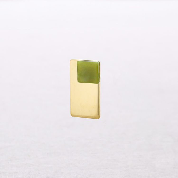 PENDIENTES ACERO FORMA GEOMÉTRICA PIEDRA