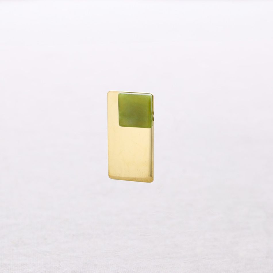 GEOMETRIC SHAPE STEEL EARRINGS STONE