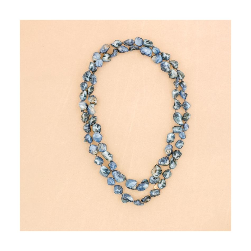 IRREGULAR NACRE LONG BEADS NECKLACE 1.2M