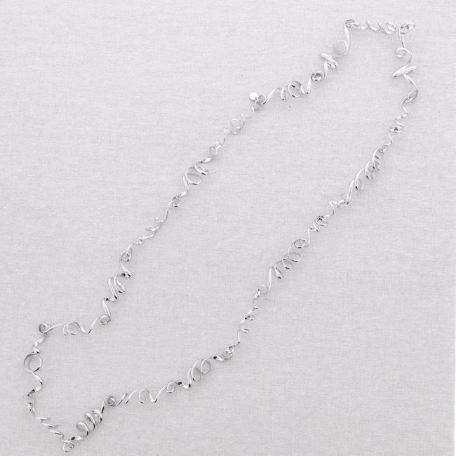 LONG NECKLACE STEEL SPIRAL BEADS