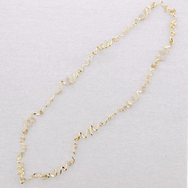 LONG NECKLACE STEEL SPIRAL BEADS