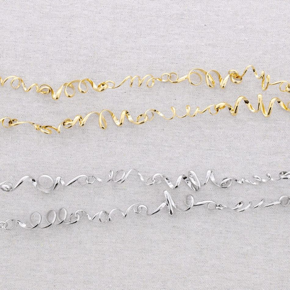 LONG NECKLACE STEEL SPIRAL BEADS