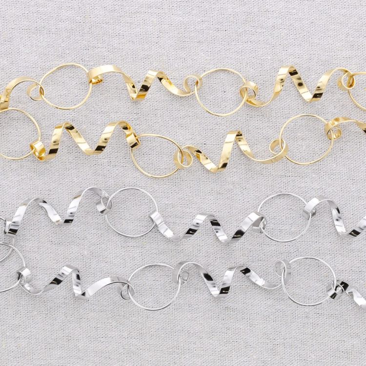 LONG NECKLACE STEEL SPIRALS RINGS 2