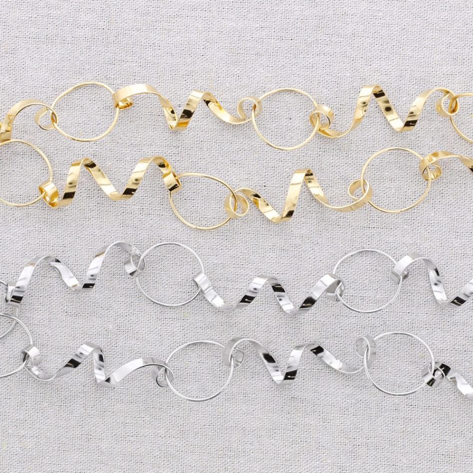 LONG NECKLACE STEEL SPIRALS RINGS
