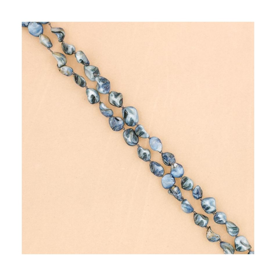 IRREGULAR NACRE LONG BEADS NECKLACE 1.2M