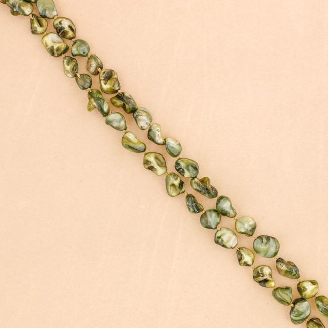 COLLAR LARGO CUENTAS IRREGULAR  NÁCAR 1.2M