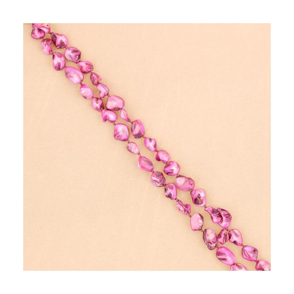 IRREGULAR NACRE LONG BEADS NECKLACE 1.2M