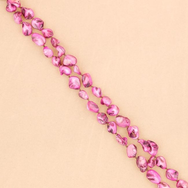 IRREGULAR NACRE LONG BEADS NECKLACE 1.2M
