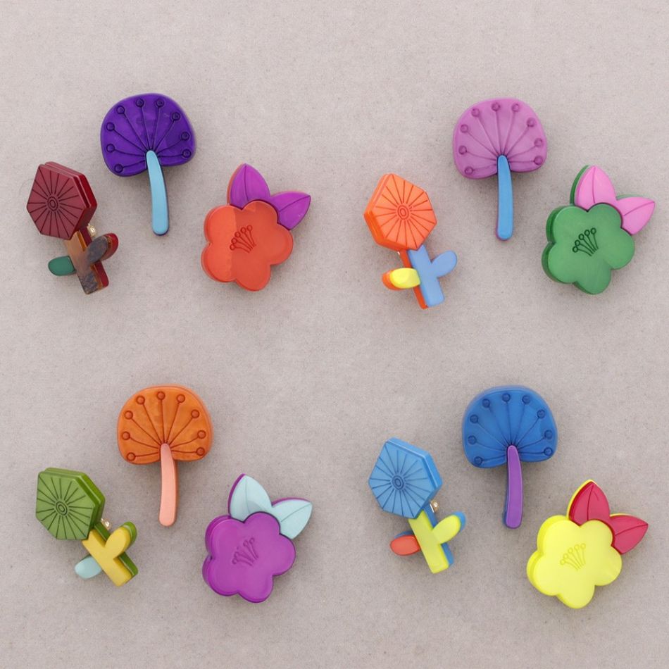 SET BROCHE TRIPLE FLOR RESINA